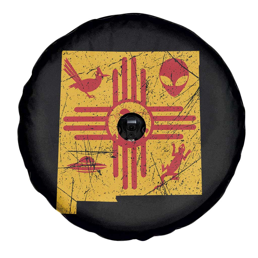 New Mexico State Map Zia Symbol Famous Icons Spare Tire Cover TS14 Print Your Wear