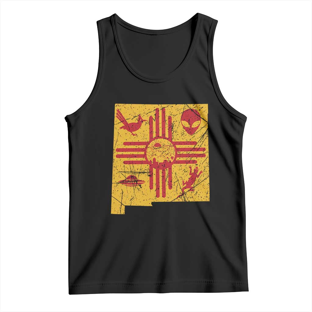 New Mexico State Map Zia Symbol Famous Icons Tank Top TS14 Black Print Your Wear