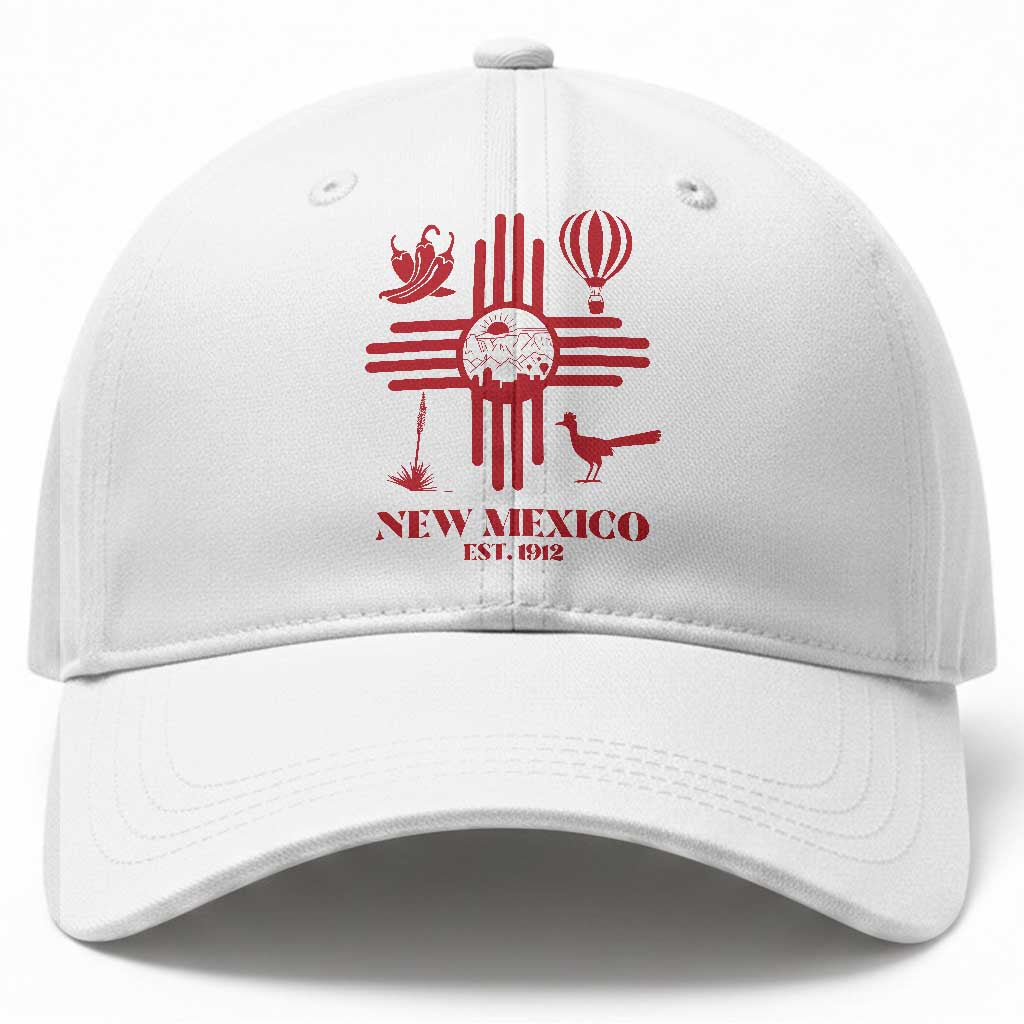 New Mexico Flag Zia Sun Souvenir Baseball Cap New Mexico Zia Chiles Balloon Roadrunner Yucca TS14 Print Your Wear