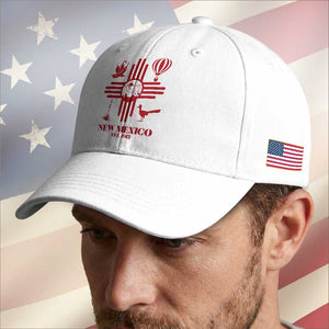 New Mexico Flag Zia Sun Souvenir Baseball Cap New Mexico Zia Chiles Balloon Roadrunner Yucca TS14 Print Your Wear