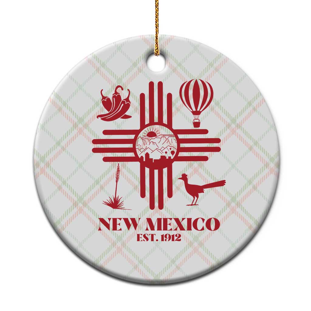 New Mexico Flag Zia Sun Souvenir Ceramic Ornament New Mexico Zia Chiles Balloon Roadrunner Yucca TS14 1pc Christmas Plaid Print Your Wear