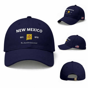 New Mexico Flag Map Zia Sun Souvenir Baseball Cap TS14 Baseball Cap Universal Fit Dark Blue Print Your Wear