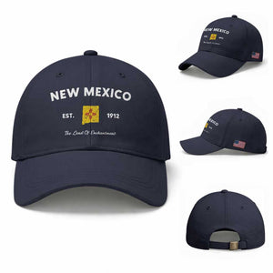 New Mexico Flag Map Zia Sun Souvenir Baseball Cap TS14 Baseball Cap Universal Fit Navy Print Your Wear