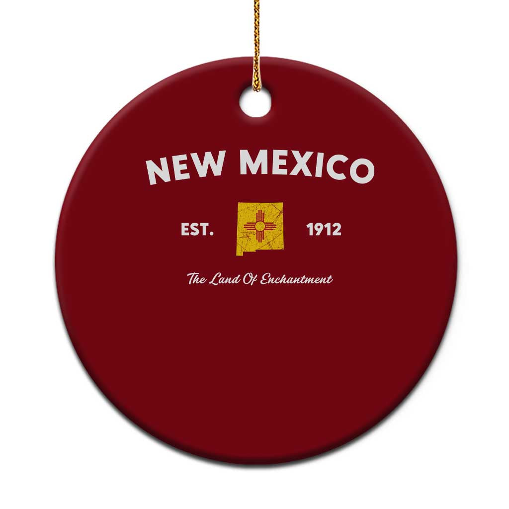 New Mexico Flag Map Zia Sun Souvenir Ceramic Ornament TS14 1pc Red Print Your Wear