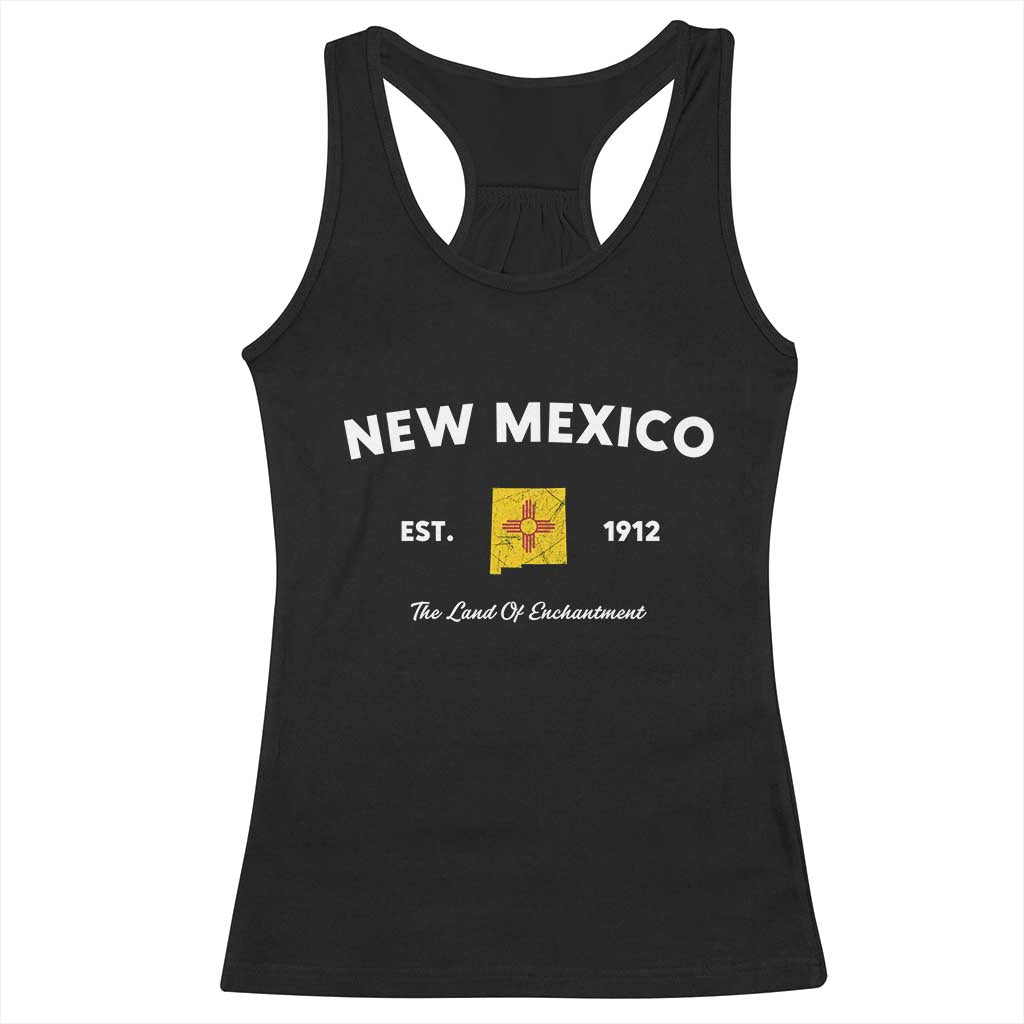 New Mexico Flag Map Zia Sun Souvenir Racerback Tank Top TS14 Black Print Your Wear