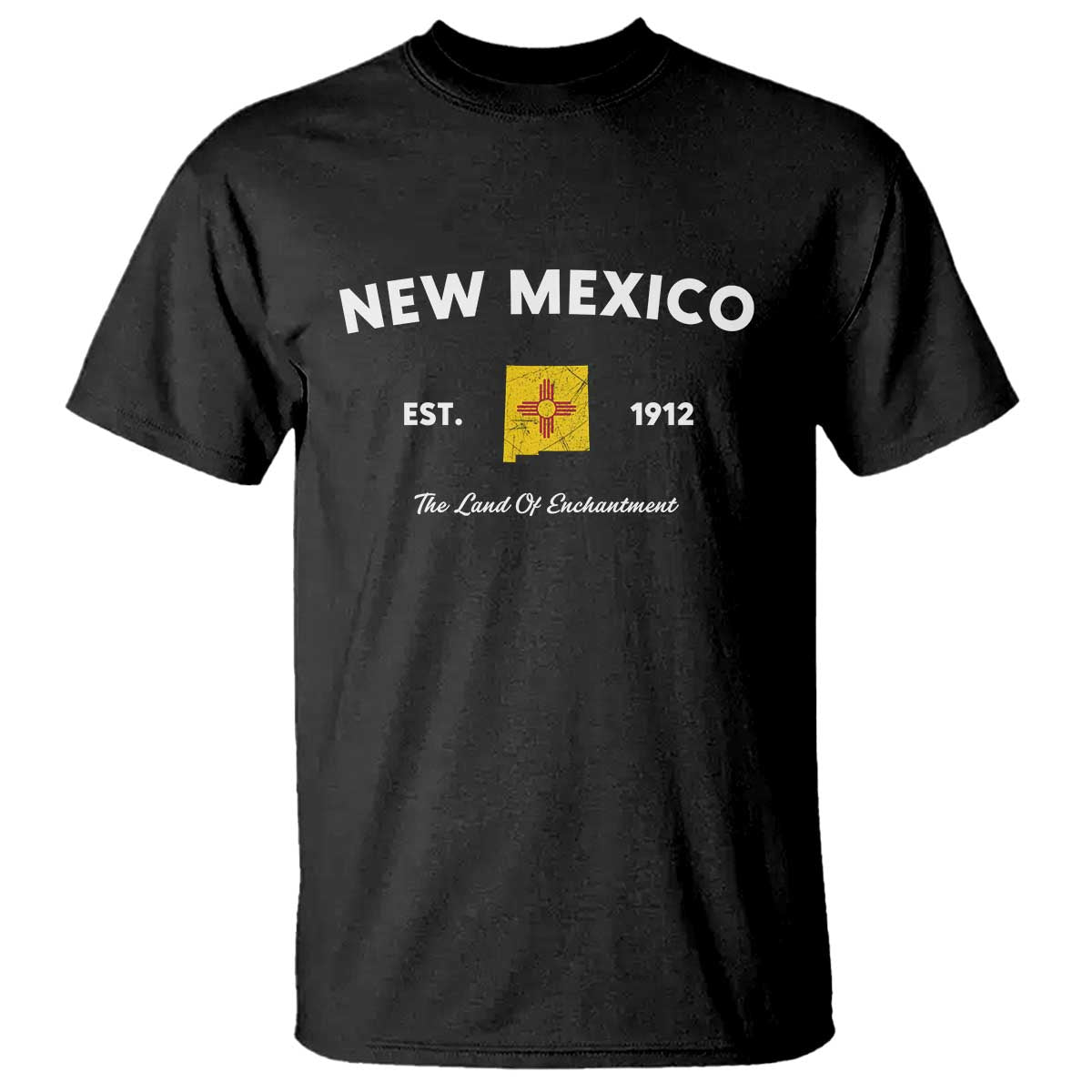 New Mexico Flag Map Zia Sun Souvenir T Shirt TS14 Black Print Your Wear