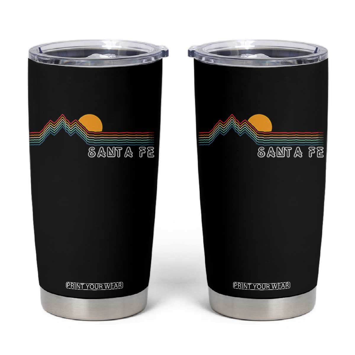 Retro Santa Fe New Mexico Tumbler Cup TS14 Black Print Your Wear