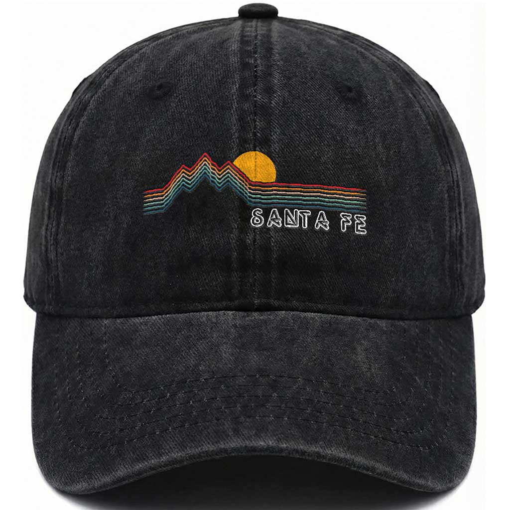 Retro Santa Fe New Mexico Washed Cotton Baseball Cap TS14 Print Your Wear