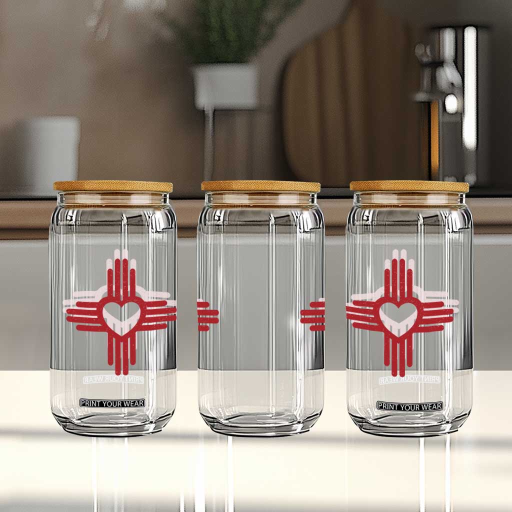 Zia Heart Symbol New Mexico Flag Shirt New Mexican Pride Glass Can TS14 Print Your Wear