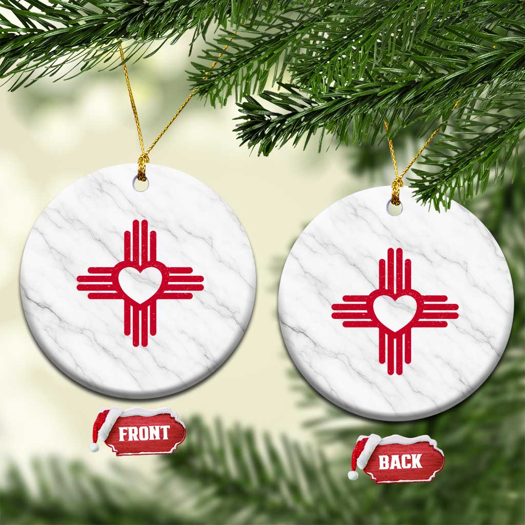 Zia Heart Symbol New Mexico Flag Shirt New Mexican Pride Ceramic Ornament TS14 1pc White Marble Print Your Wear