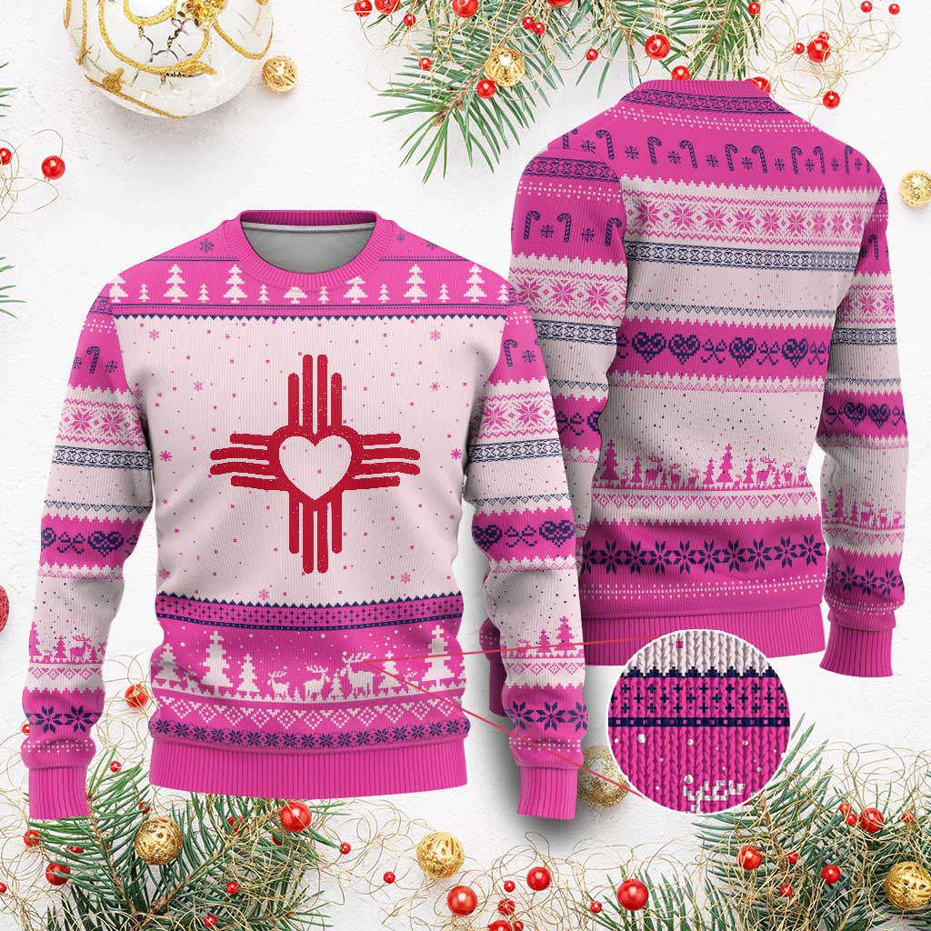 Zia Heart Symbol New Mexico Flag Shirt New Mexican Pride Ugly Christmas Sweater TS14 Hot Pink Print Your Wear