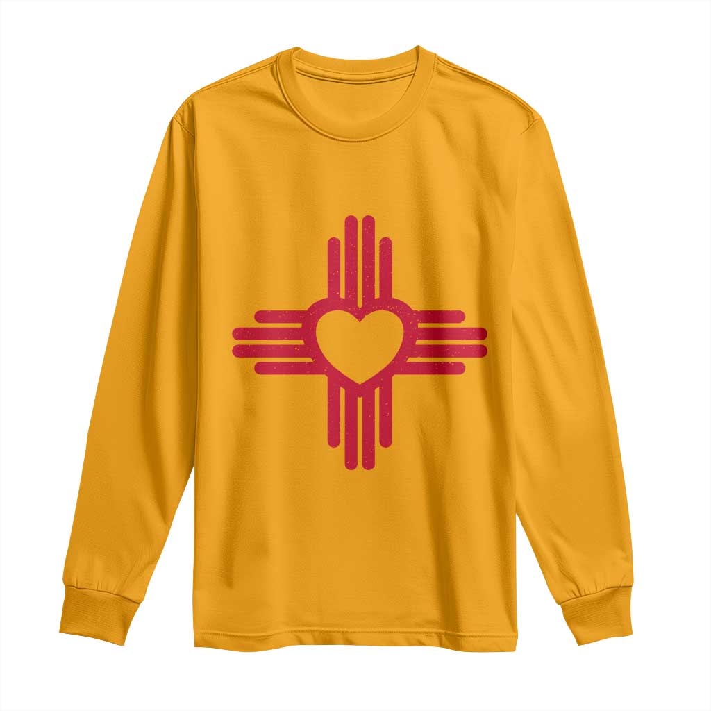 Zia Heart Symbol New Mexico Flag Shirt New Mexican Pride Long Sleeve Shirt TS14 Gold Print Your Wear
