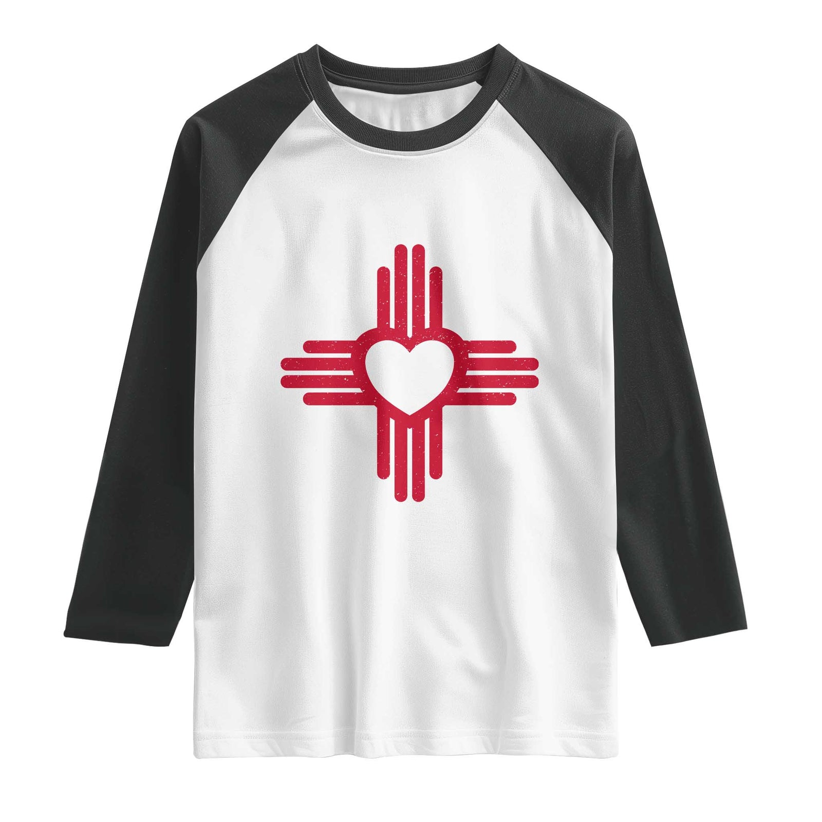 Zia Heart Symbol New Mexico Flag Shirt New Mexican Pride Raglan Shirt TS14 White Black Print Your Wear