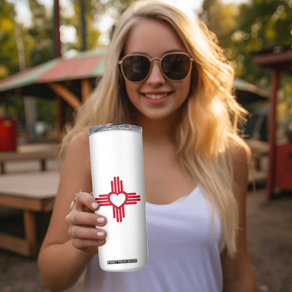 Zia Heart Symbol New Mexico Flag Shirt New Mexican Pride Skinny Tumbler TS14 Print Your Wear