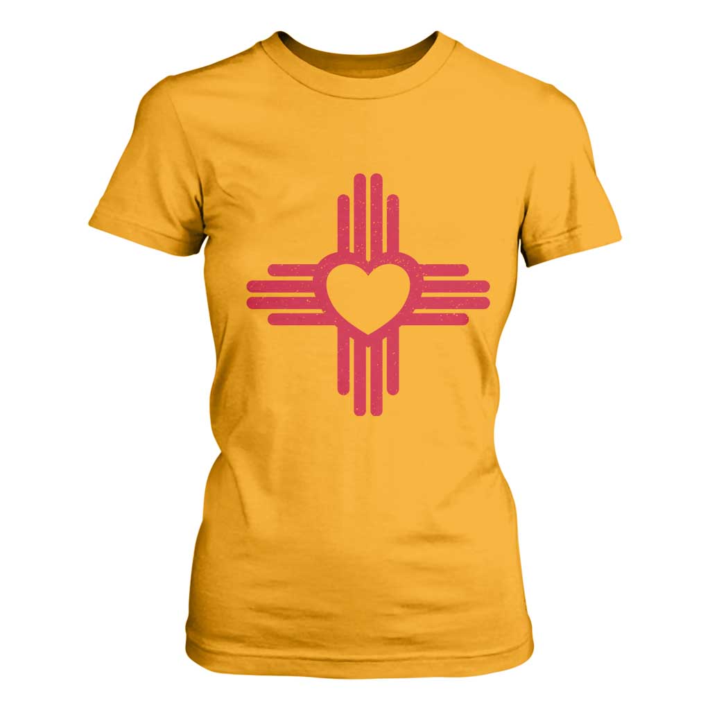 Zia Heart Symbol New Mexico Flag Shirt New Mexican Pride T Shirt For Women TS14 Gold Print Your Wear