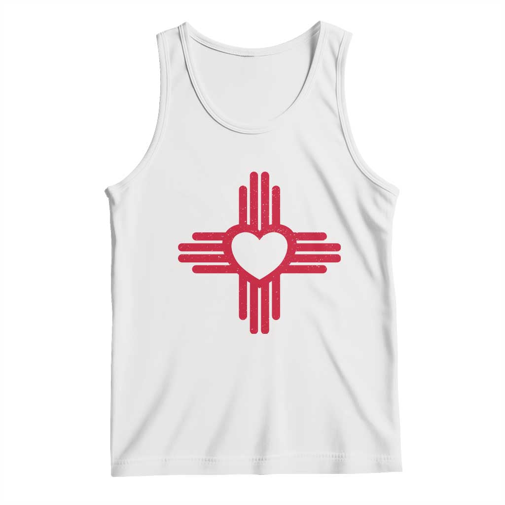 Zia Heart Symbol New Mexico Flag Shirt New Mexican Pride Tank Top TS14 White Print Your Wear