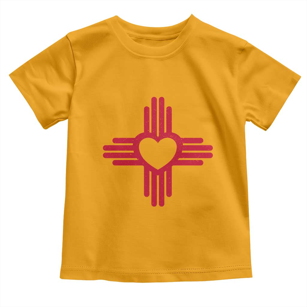 Zia Heart Symbol New Mexico Flag Shirt New Mexican Pride Toddler T Shirt TS14 Gold Print Your Wear