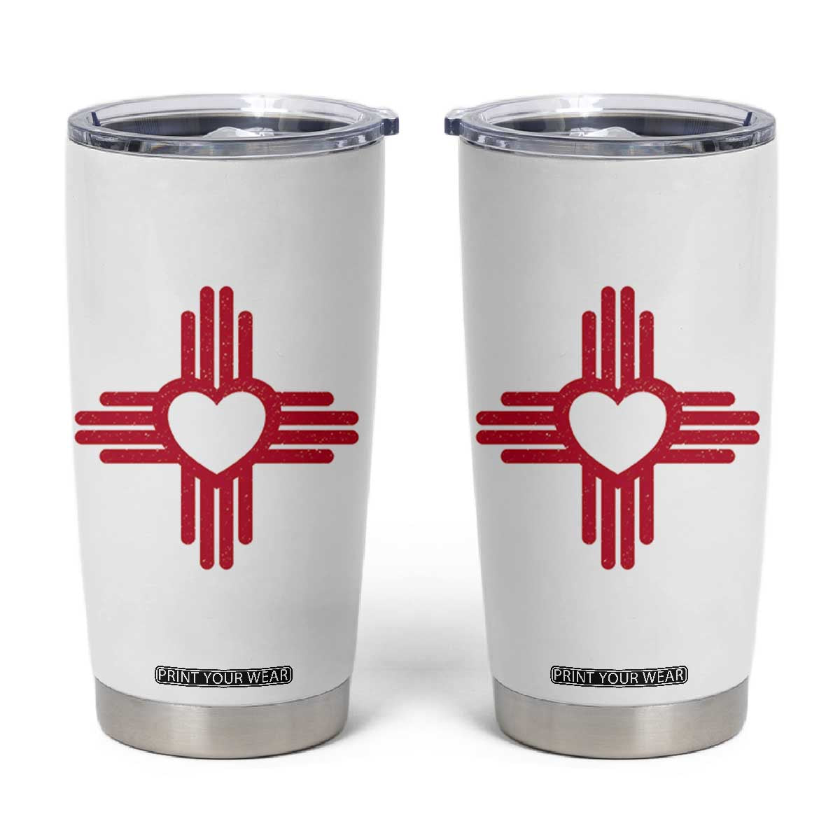 Zia Heart Symbol New Mexico Flag Shirt New Mexican Pride Tumbler Cup TS14 White Print Your Wear