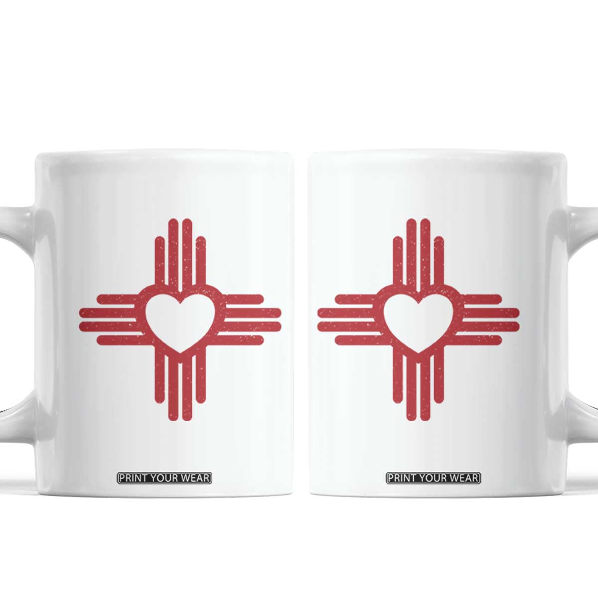 Zia Heart Symbol New Mexico Flag Shirt New Mexican Pride Coffee Mug TS14 White Print Your Wear