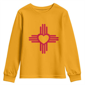Zia Heart Symbol New Mexico Flag Shirt New Mexican Pride Youth Sweatshirt TS14 Gold Print Your Wear