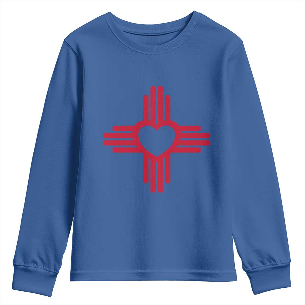 Zia Heart Symbol New Mexico Flag Shirt New Mexican Pride Youth Sweatshirt TS14 Royal Blue Print Your Wear