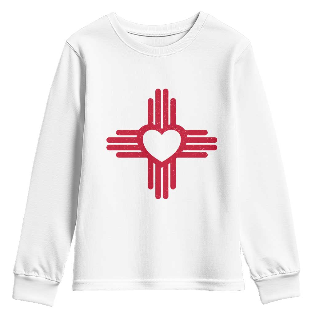 Zia Heart Symbol New Mexico Flag Shirt New Mexican Pride Youth Sweatshirt TS14 White Print Your Wear