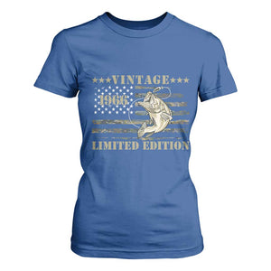 60th Birthday Fishing Vintage 1966 Limited Edition T Shirt For Women Bass Fishing Camouflage American Flag Fisherman Gift
