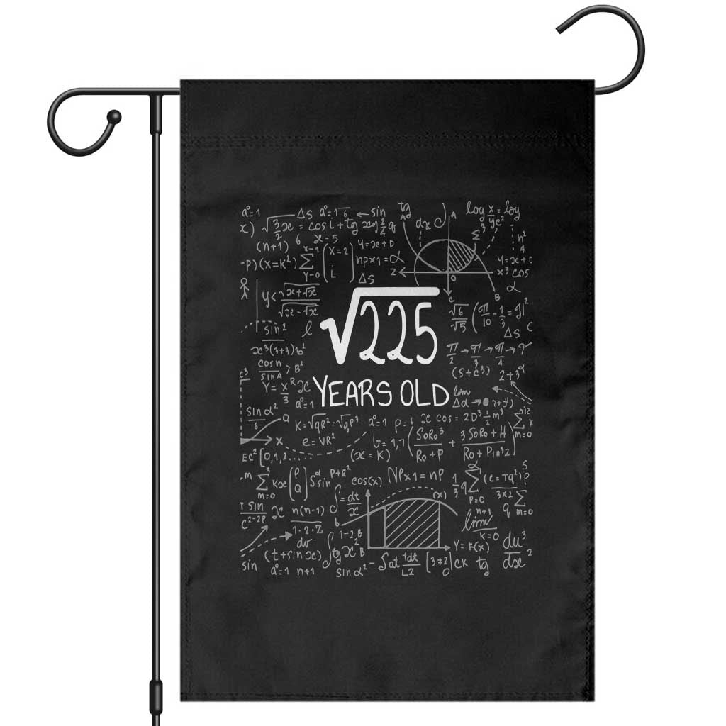 15th Birthday Math Garden Flag Square Root of 225 Funny Math Nerd 15 Year Old Gift