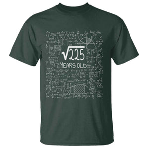 15th Birthday Math T Shirt Square Root of 225 Funny Math Nerd 15 Year Old Gift