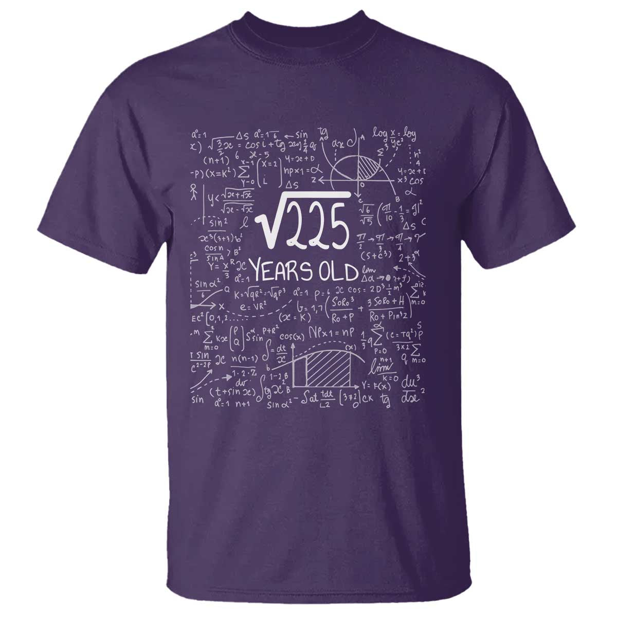 15th Birthday Math T Shirt Square Root of 225 Funny Math Nerd 15 Year Old Gift