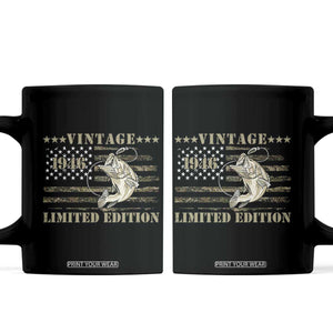 80th Birthday Fishing Vintage 1946 Limited Edition Coffee Mug Bass Fishing Camouflage American Flag Fisherman Gift
