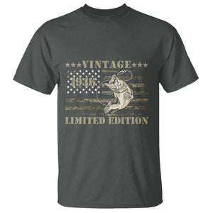 80th Birthday Fishing Vintage 1946 Limited Edition T Shirt Bass Fishing Camouflage American Flag Fisherman Gift