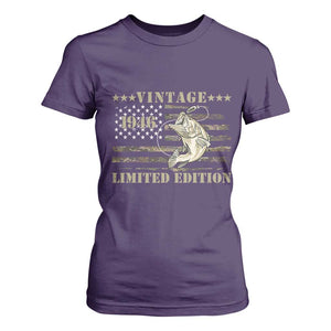 80th Birthday Fishing Vintage 1946 Limited Edition T Shirt For Women Bass Fishing Camouflage American Flag Fisherman Gift