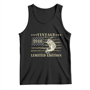 80th Birthday Fishing Vintage 1946 Limited Edition Tank Top Bass Fishing Camouflage American Flag Fisherman Gift