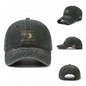 80th Birthday Fishing Vintage 1946 Limited Edition Washed Cotton Baseball Cap Bass Fishing Camouflage American Flag Fisherman Gift
