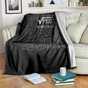 70th Birthday Math Throw Blanket Square Root of 4900 Funny Math Nerd 70 Year Old Gift