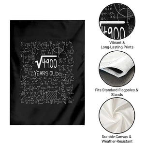 70th Birthday Math Garden Flag Square Root of 4900 Funny Math Nerd 70 Year Old Gift