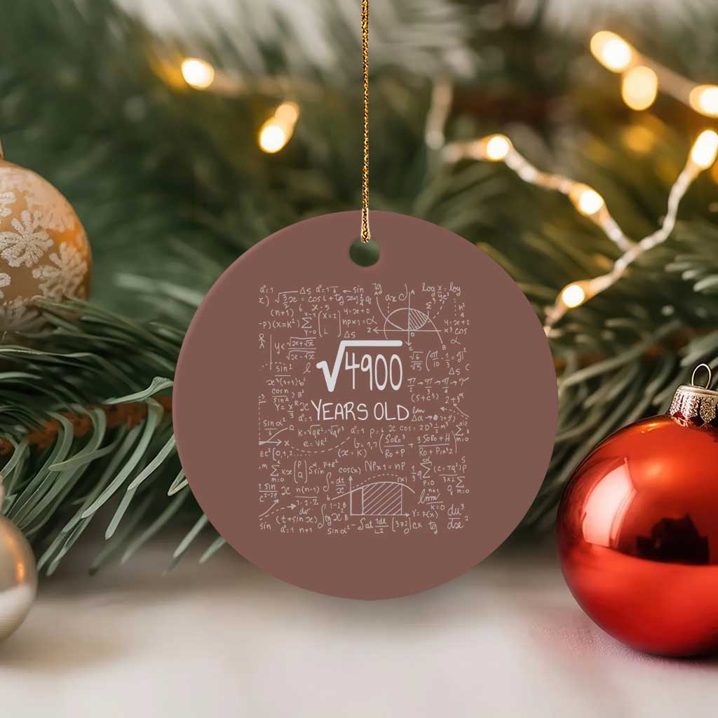 70th Birthday Math Ceramic Ornament Square Root of 4900 Funny Math Nerd 70 Year Old Gift