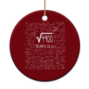 70th Birthday Math Ceramic Ornament Square Root of 4900 Funny Math Nerd 70 Year Old Gift