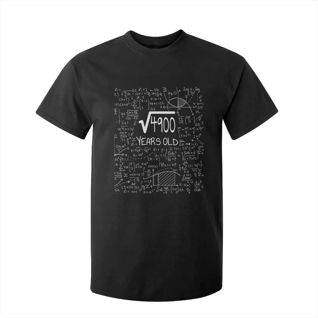 70th Birthday Math T Shirt For Kid Square Root of 4900 Funny Math Nerd 70 Year Old Gift