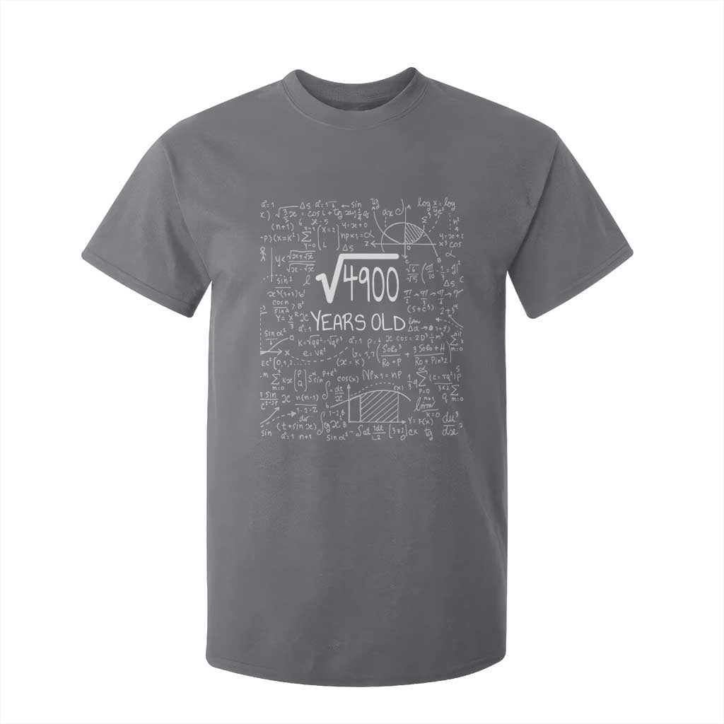 70th Birthday Math T Shirt For Kid Square Root of 4900 Funny Math Nerd 70 Year Old Gift