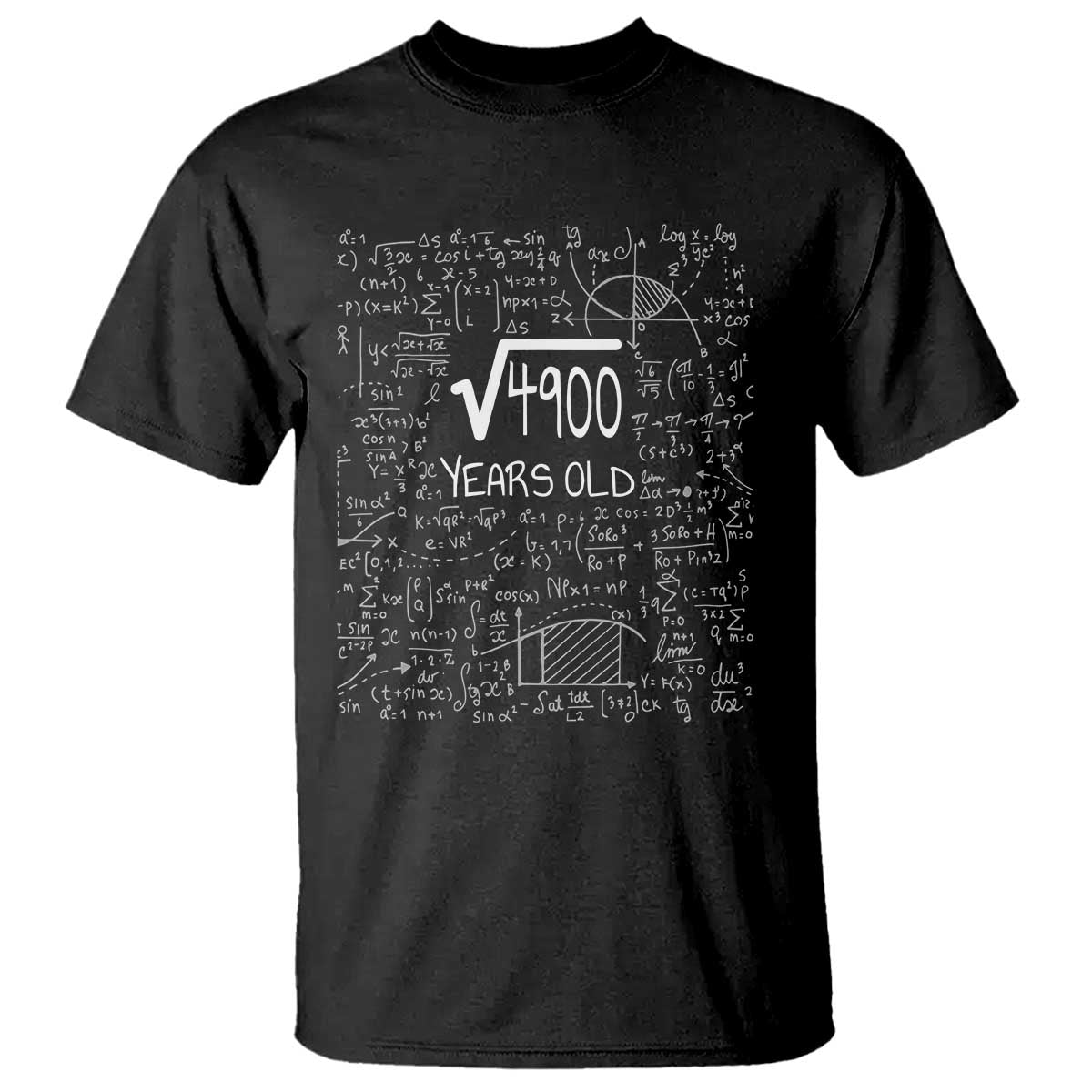 70th Birthday Math T Shirt Square Root of 4900 Funny Math Nerd 70 Year Old Gift