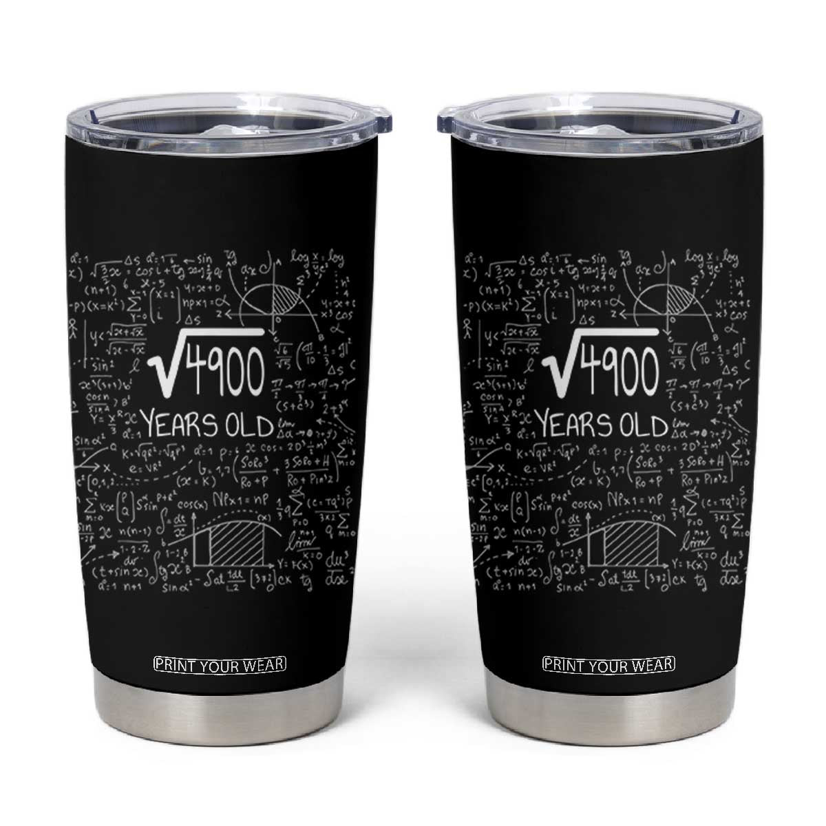 70th Birthday Math Tumbler Cup Square Root of 4900 Funny Math Nerd 70 Year Old Gift