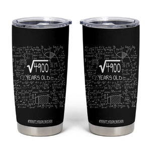 70th Birthday Math Tumbler Cup Square Root of 4900 Funny Math Nerd 70 Year Old Gift