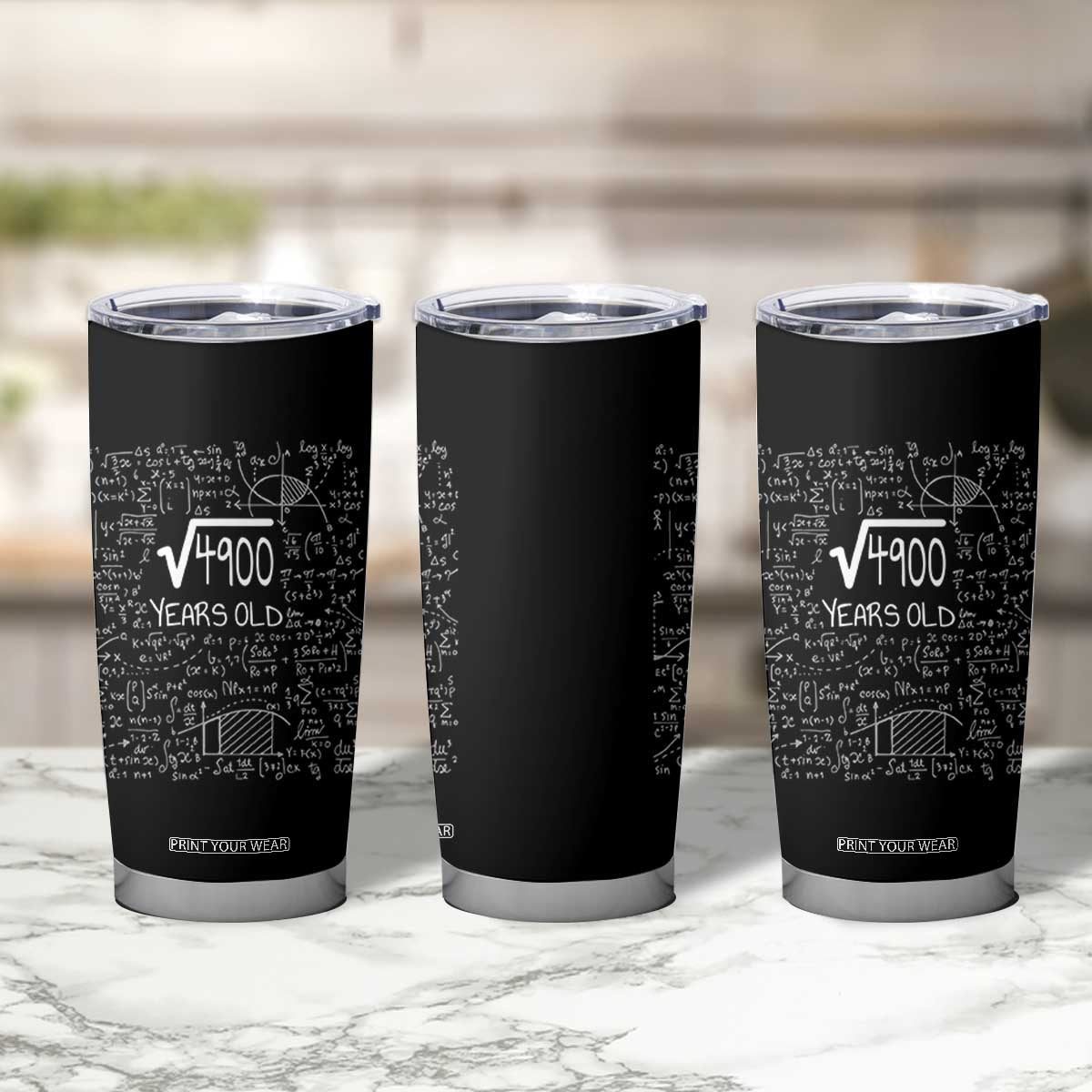 70th Birthday Math Tumbler Cup Square Root of 4900 Funny Math Nerd 70 Year Old Gift