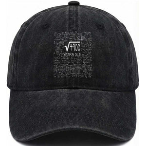70th Birthday Math Washed Cotton Baseball Cap Square Root of 4900 Funny Math Nerd 70 Year Old Gift