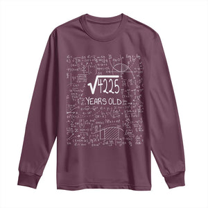 65th Birthday Math Long Sleeve Shirt Square Root of 4225 Funny Math Nerd 65 Year Old Gift