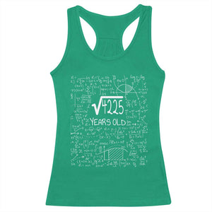 65th Birthday Math Racerback Tank Top Square Root of 4225 Funny Math Nerd 65 Year Old Gift