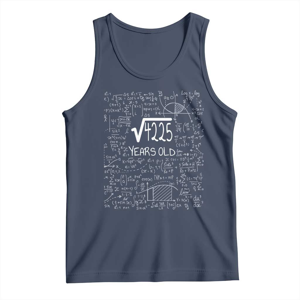65th Birthday Math Tank Top Square Root of 4225 Funny Math Nerd 65 Year Old Gift