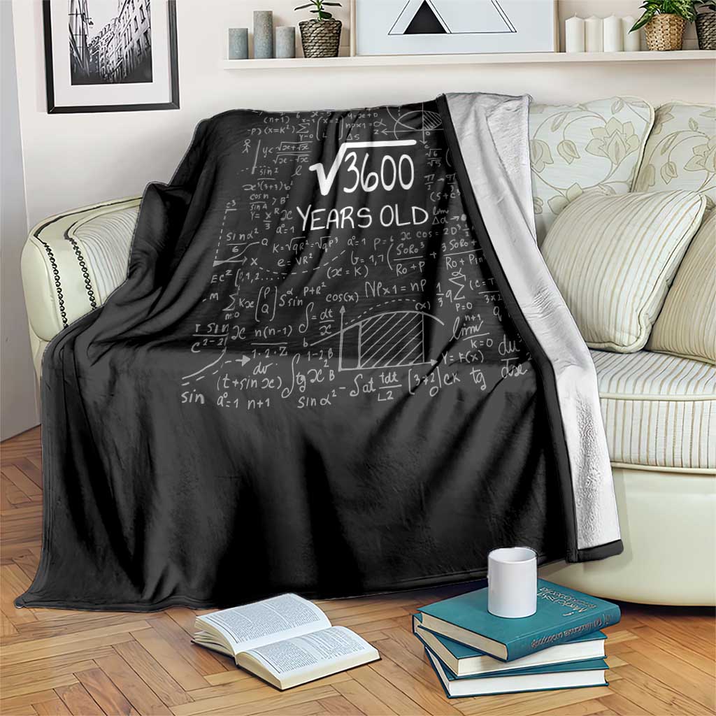 60th Birthday Math Throw Blanket Square Root of 3600 Funny Math Nerd 60 Year Old Gift